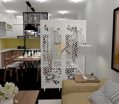 bình phong di động sen lưới 2 tấm