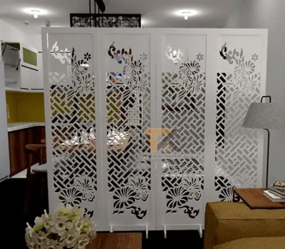 bình phong di động sen lưới 4 tấm