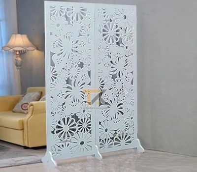 bình phong gỗ nhựa hoa bướm 2 tấm