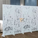 bình phong gỗ nhựa hoa bướm 4 tấm