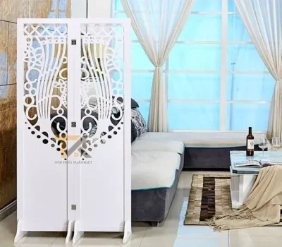 bình phong hiện đại đuôi công 2 tấm