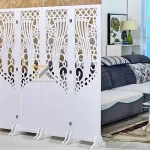 bình phong hiện đại đuôi công 4 tấm