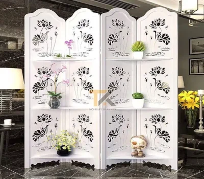 bình phong kết hợp kệ sen nước 4 tấm