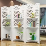 bình phong nhựa có kệ nan chéo 6 tấm