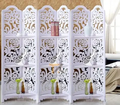 bình phong trang trí kết hợp kệ hoa cúc 6 tấm
