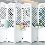 kệ bình phong gỗ hình quả trám 6 tấm