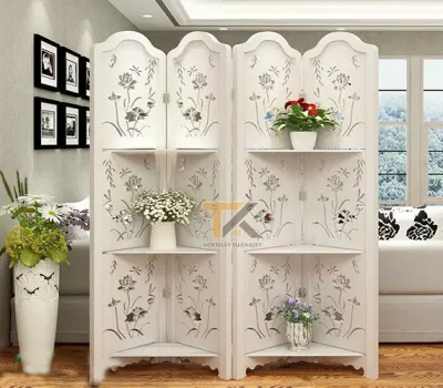 kệ bình phong hoa sen nhỏ 4 tấm