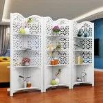 kệ bình phong phòng khách vòng tròn 6 tấm
