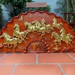 quạt gỗ mã đáo thành công dát vàng