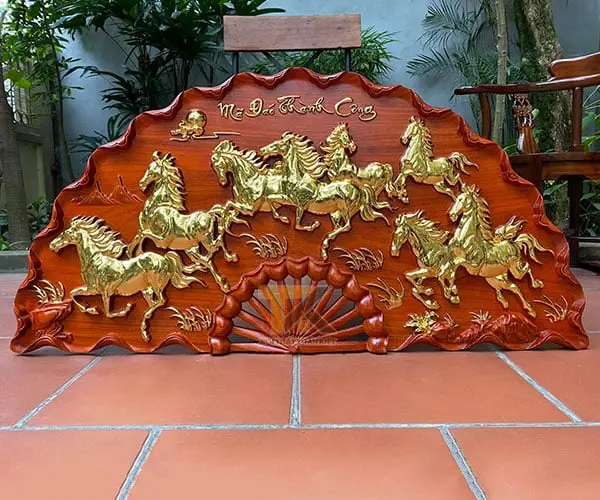 quat-go-ma-dao-thanh-cong-dat-vang quạt gỗ mã đáo thành công dát vàng