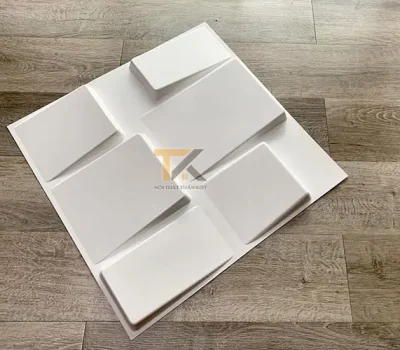 tấm nhựa 3d dán tường viên gạch màu trắng