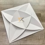 tấm nhựa 3d ốp tường hoa tròn màu trắng