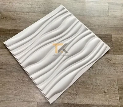 tấm nhựa 3d pvc sóng lồi màu trắng