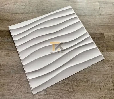 tấm nhựa ốp tường 3d sóng lõm màu trắng