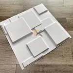 tấm nhựa pvc 3d ô vuông màu trắng