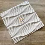 tấm ốp tường 3d nhựa lượn sóng màu trắng