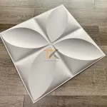 tấm ốp tường 3d pvc hoa thị màu trắng