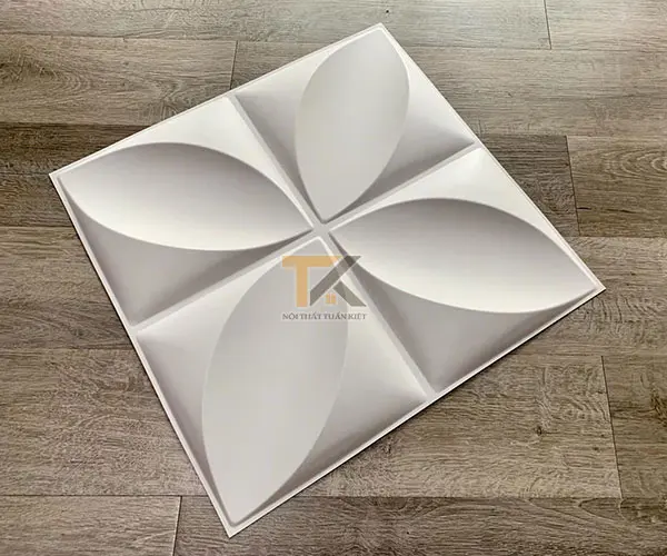 tam-op-tuong-3d-pvc-hoa-thi-mau-trang tấm ốp tường 3d pvc hoa thị màu trắng