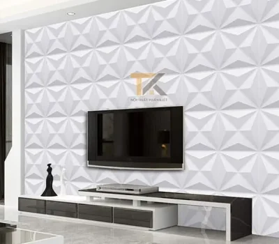 tấm ốp tường pvc 3d ngôi sao màu trắng 1