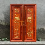 tranh gỗ chữ cha mẹ dát vàng