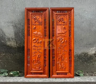 tranh gỗ chữ cha mẹ pu