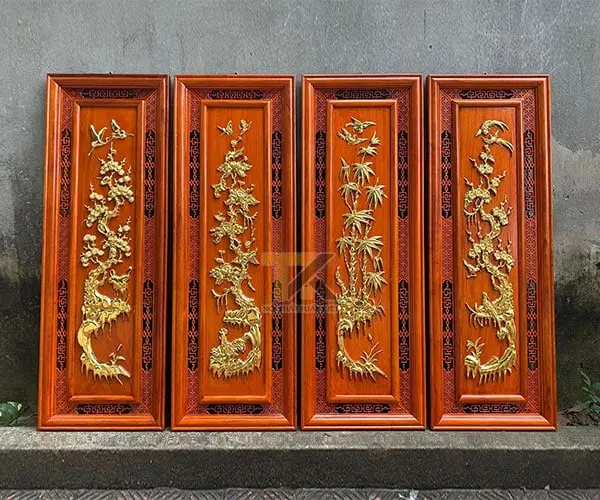 tranh-go-tu-quy-tung-cuc-truc-mai-ma-vang tranh gỗ tứ quý tùng cúc trúc mai mạ vàng