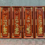 tranh tứ quý gỗ vinh hoa phú quý dát vàng