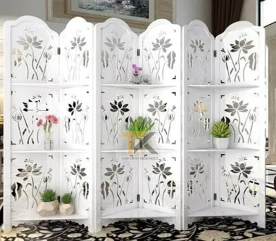 vách ngăn bình phong có kệ hoa sen 6 tấm