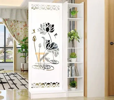 kệ vách ngăn phòng khách và bếp sen nước 1 vách 1 kệ