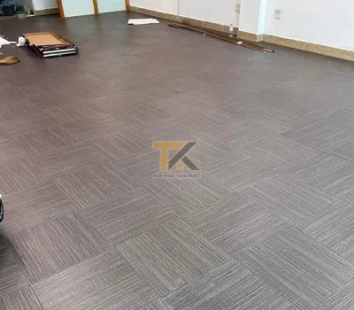 sàn nhựa giả thảm hoàn thiện