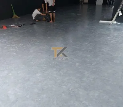 sàn nhựa màu xi măng hoàn thiện