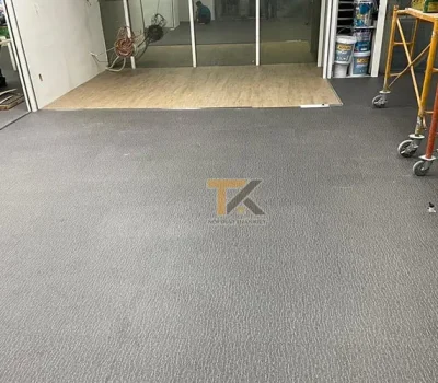 sàn nhựa vân thảm hoàn thiện