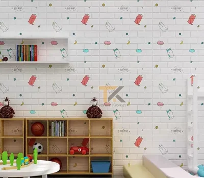xốp dán tường mèo ú hoàn thiện