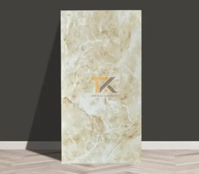 xốp pvc dán tường giả đá marble vàng vân mây