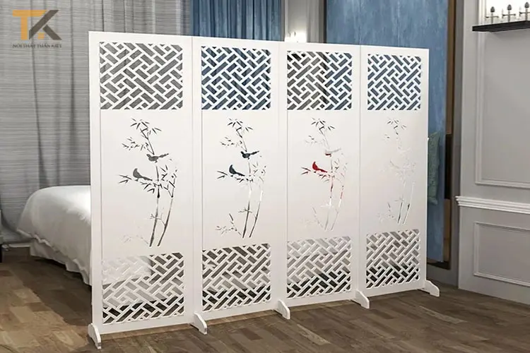 bình phong di động phòng ngủ cây trúc